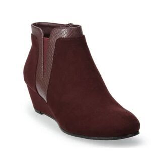 Croft & Barrow Ocelot Wine Women's Ankle Boots, 7